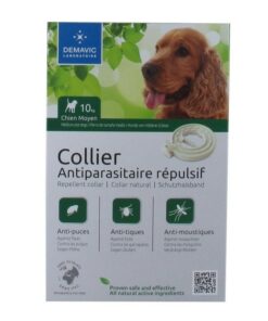 collier anti parasitaire insectifuge pour chien de taille moyenne