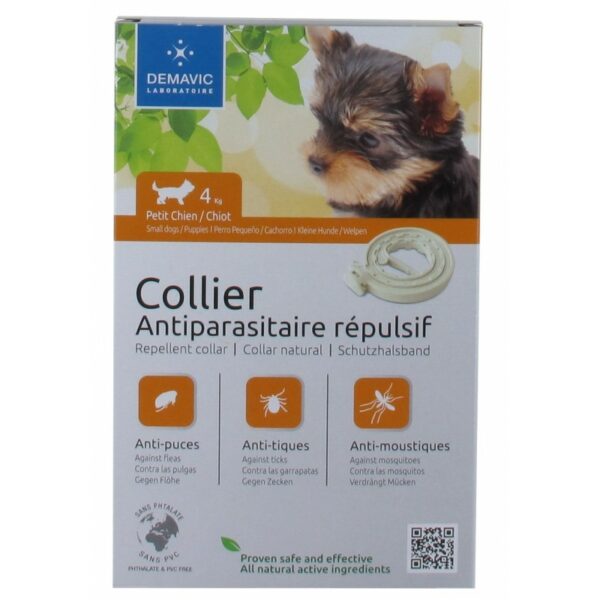 collier anti parasitaire insectifuge pour petit chien