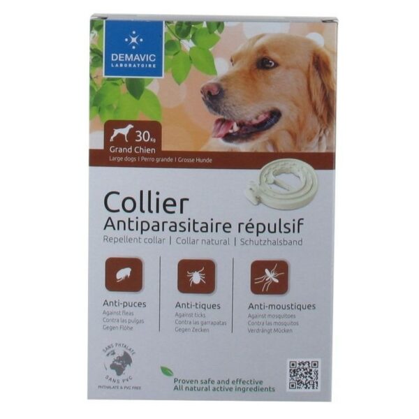 collier anti parasitaire insectifuge pour grand chien